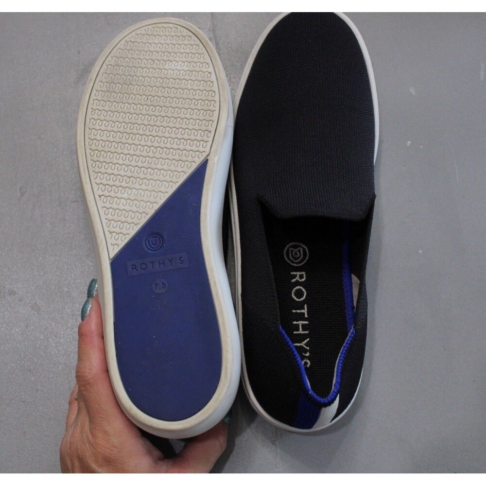 Rothy’s The Original Slip On Sneakers Womens 7.5 Black Knit Casual Comfort - Picture 10 of 10